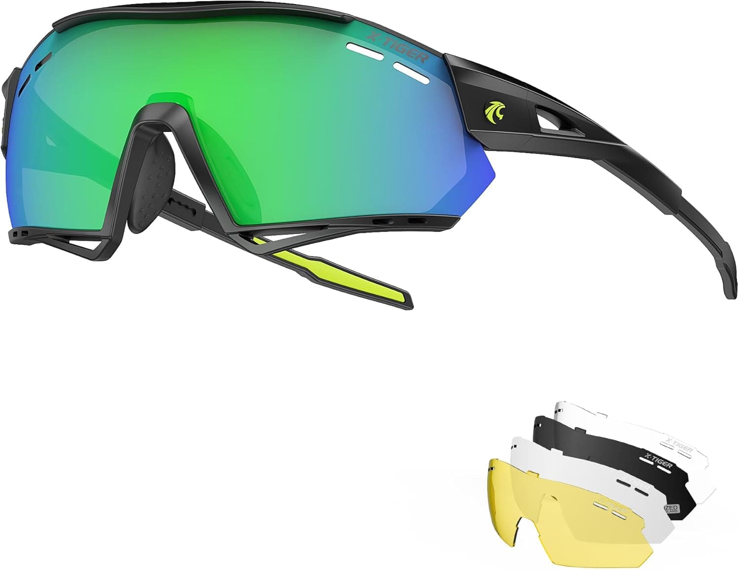 X-TIGER Óculos de ciclismo homem polarizados óculos ciclismo com 5 lentes intercambiáveis UV 400