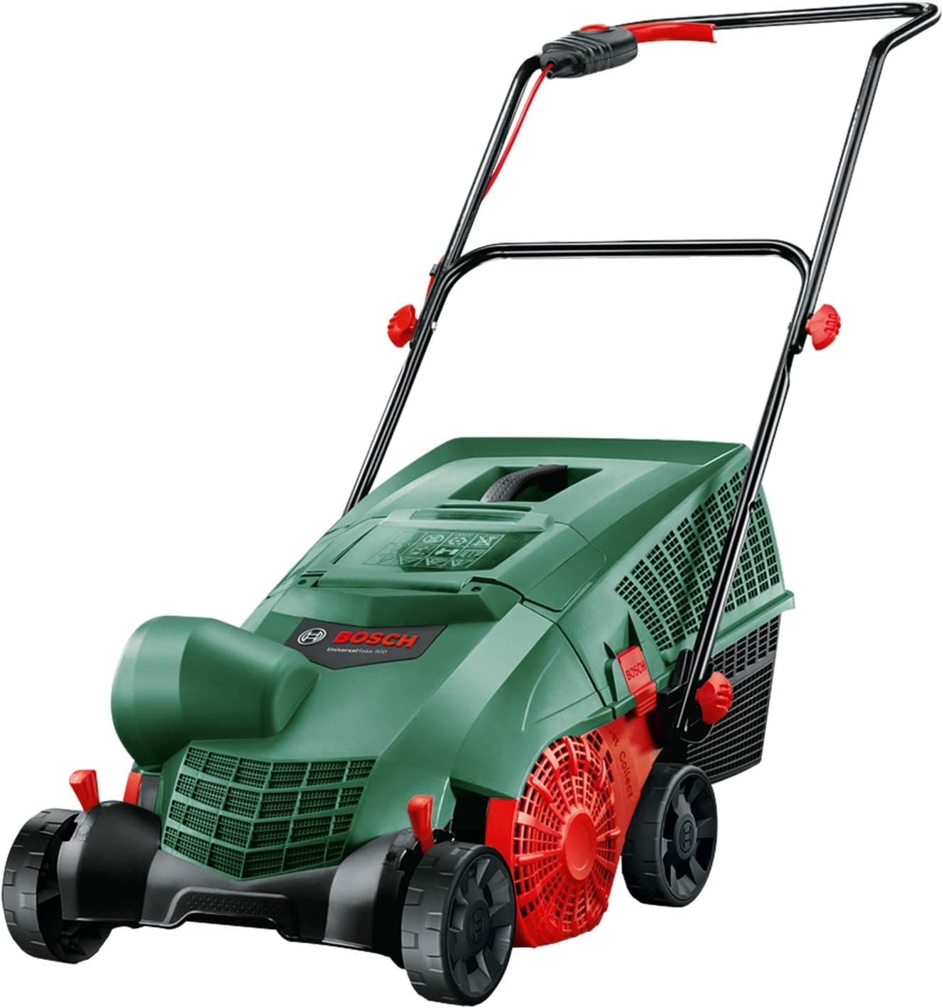 Bosch Corta Relvas elétrico UniversalRake 900 (900 W, largura de funcionamento: 32 cm, capacidade da caixa coletora: 50 l, em caixa)