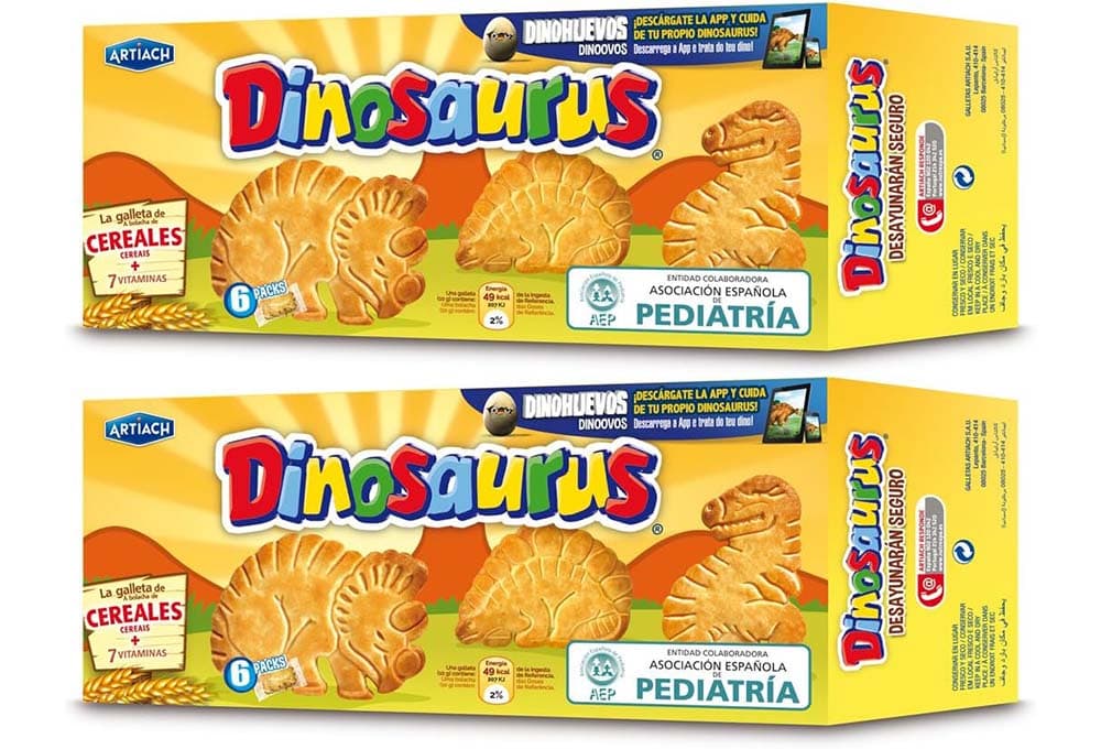 Artiach Bolacha dinossauro original, 185g x 2