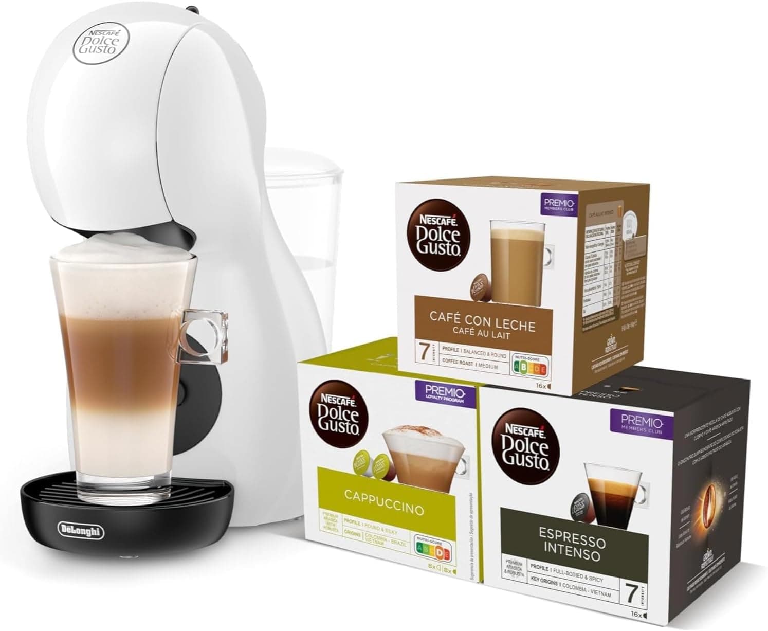 De'LSJFS Nescafé Dolce Gusto Piccolo XS EDG110.WB, máquina de café cápsulas, inclui 3 embalagens de cápsulas, design super compacto, máquina de café automática para café e outras bebidas, 1500 W