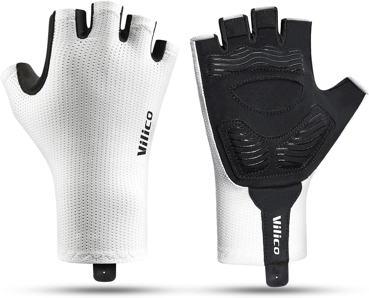 Vilico Luvas de ciclismo - respiráveis, antiderrapantes, com almofada de silicone para amortecimento, ideais para bicicleta, caminhadas e desportos ao ar livre
