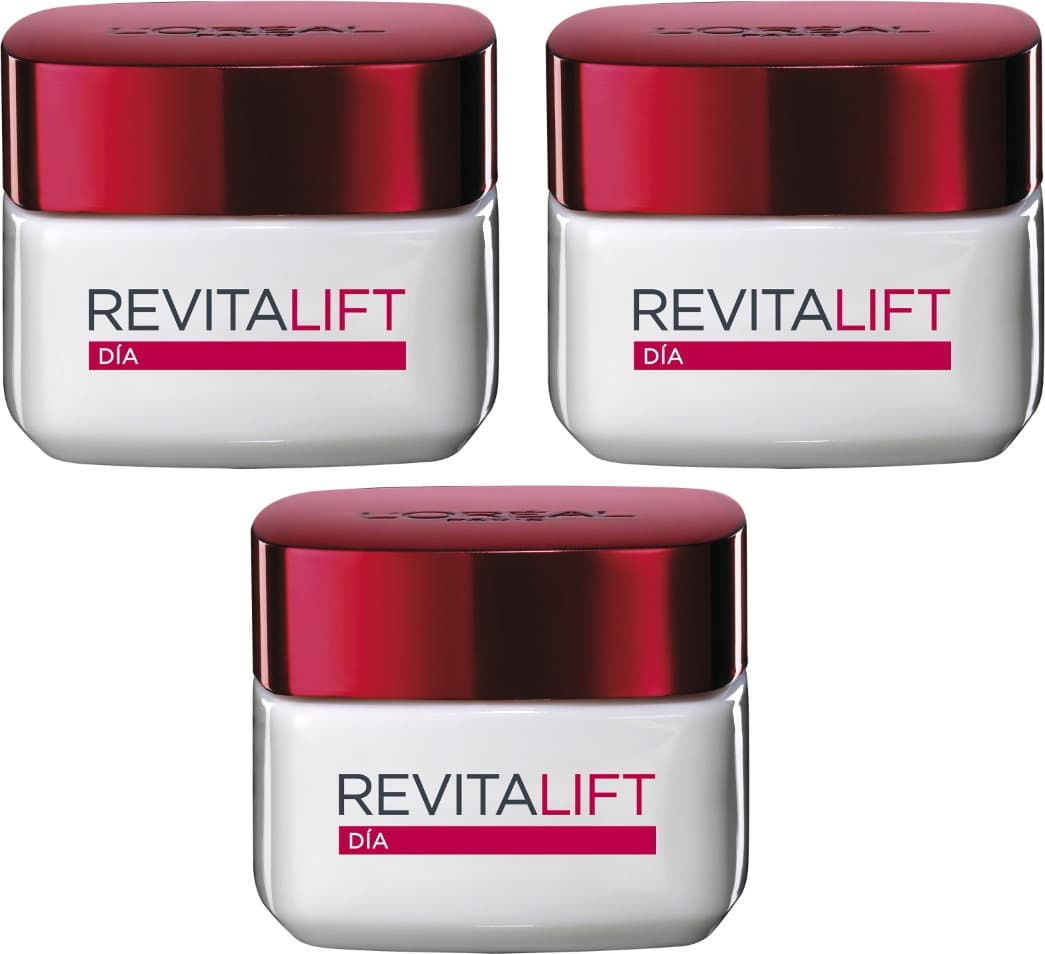 L'Oreal Paris Revitalift | Creme de dia anti-idade hidratante para rosto, 50 ml x 3