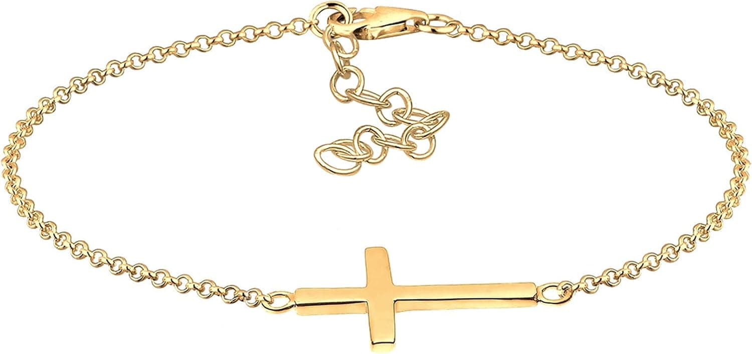 Elli Pulseiras de senhora com o símbolo da cruz em prata esterlina 925