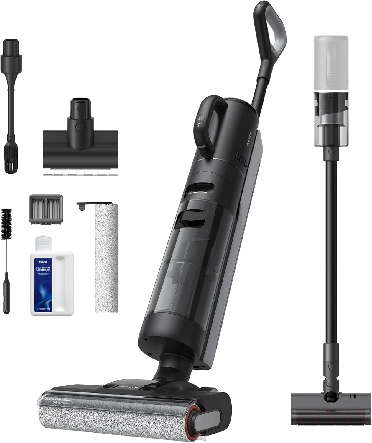 dreame H12 Aspirador duplo a seco e húmido, 16000PA aspirador vassoura sem fio 4 em 1, auto-limpeza a 55 °C, secagem com ar quente, limpeza de borda a borda, 4 modos de limpeza