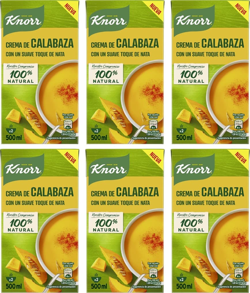 Knorr Creme de Abóbora | Sopa cremosa de abóbora 500 ml x 6