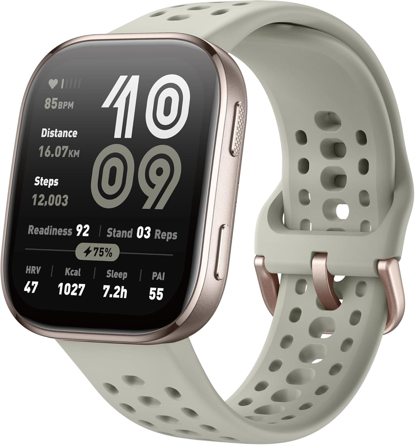 Amazfit Bip 6 Relógio inteligente 46 mm, bateria de 14 dias, ecrã AMOLED de 1,97", GPS, mapas, IA, chamadas e mensagens de texto via Bluetooth, rastreador de sono, 140 modos de treino, 5 ATM, pedra