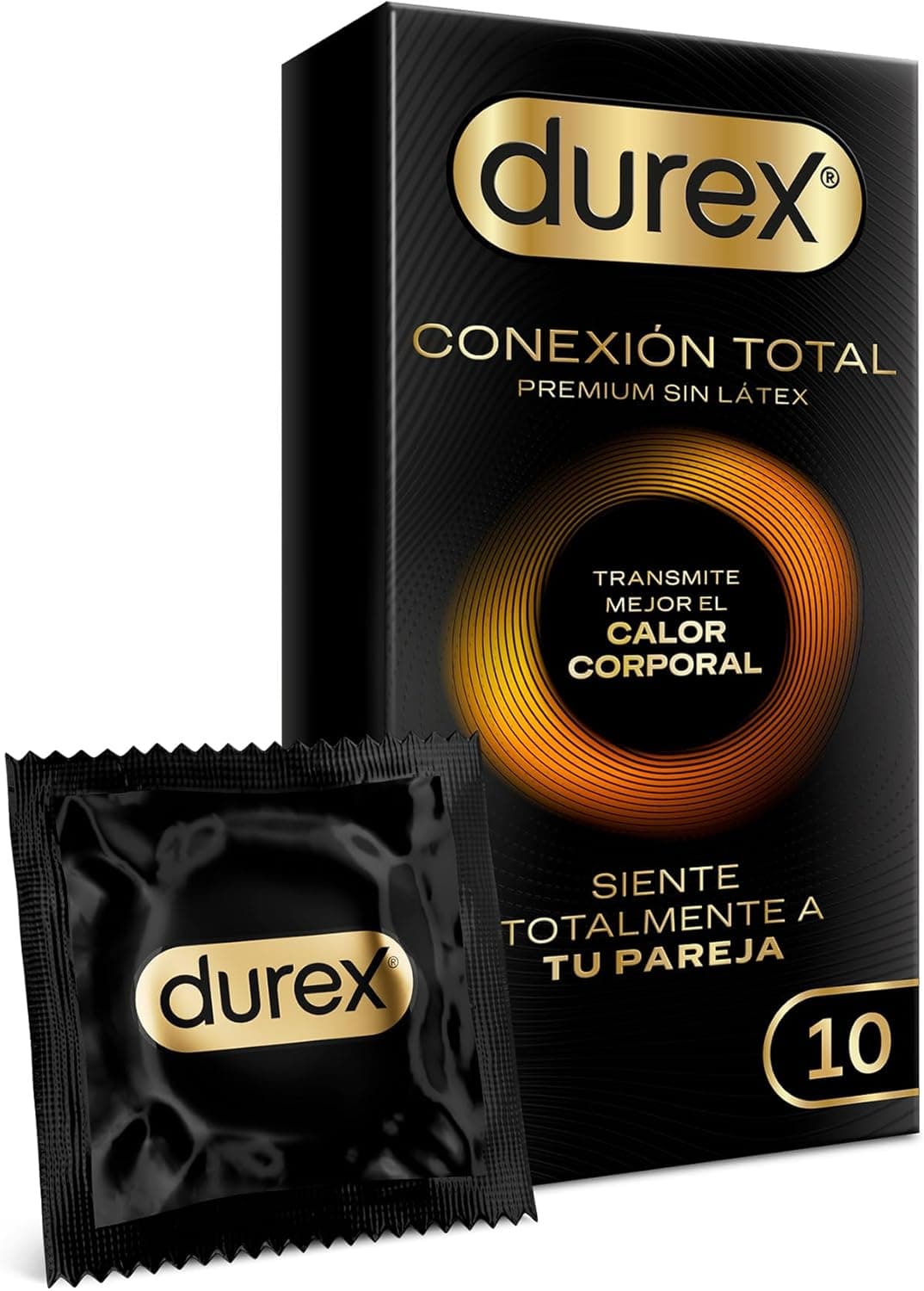 Durex Ligação total reservativa ultra fina Plus sem látex com tecnologia Body Feel que transmite melhor o calor corporal, 10 preservativos