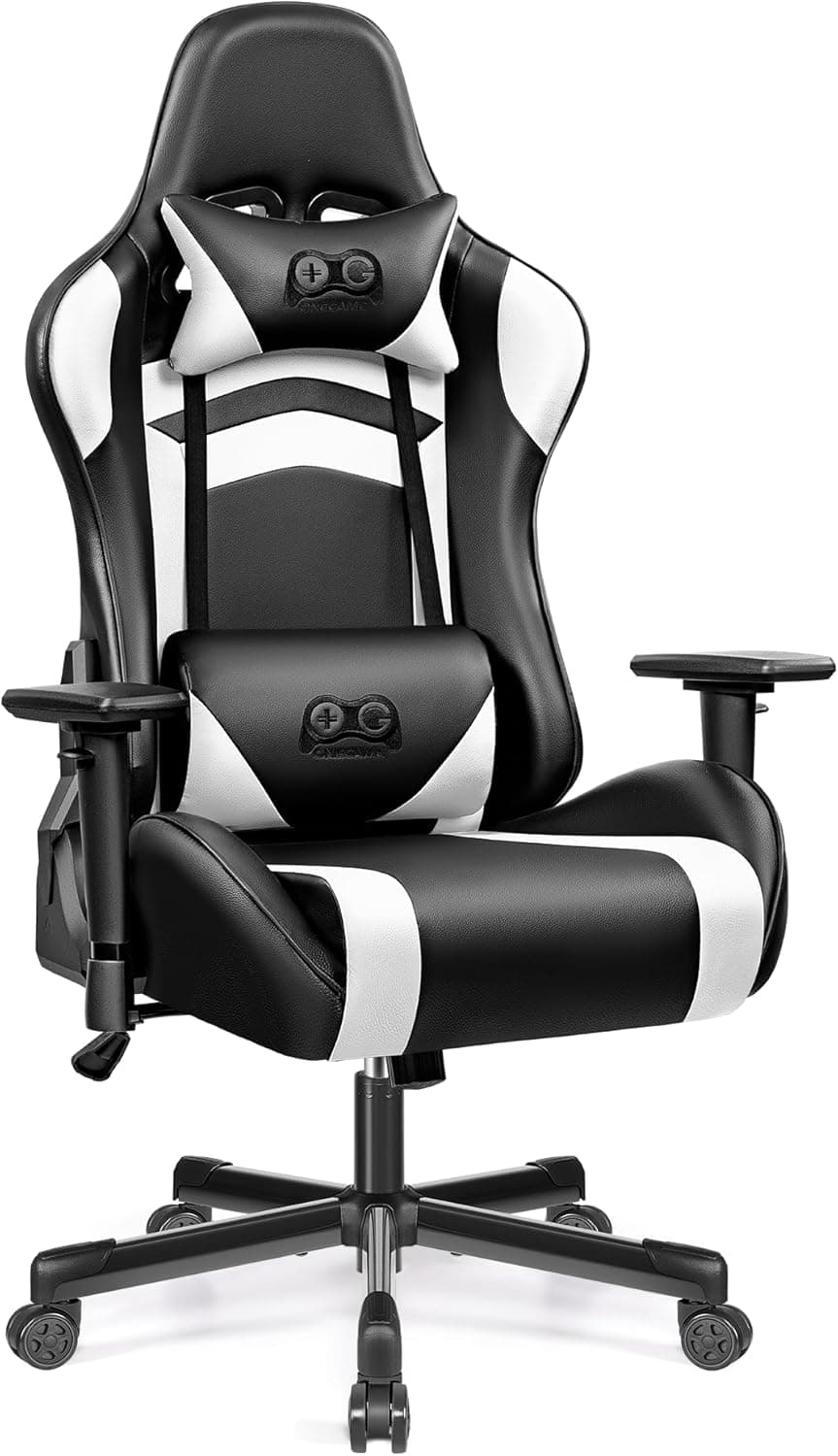 OneGame Gaming Chair | Cadeira gaming ergonómica com apoio lombar, apoio de cabeça e braços 3D reguláveis