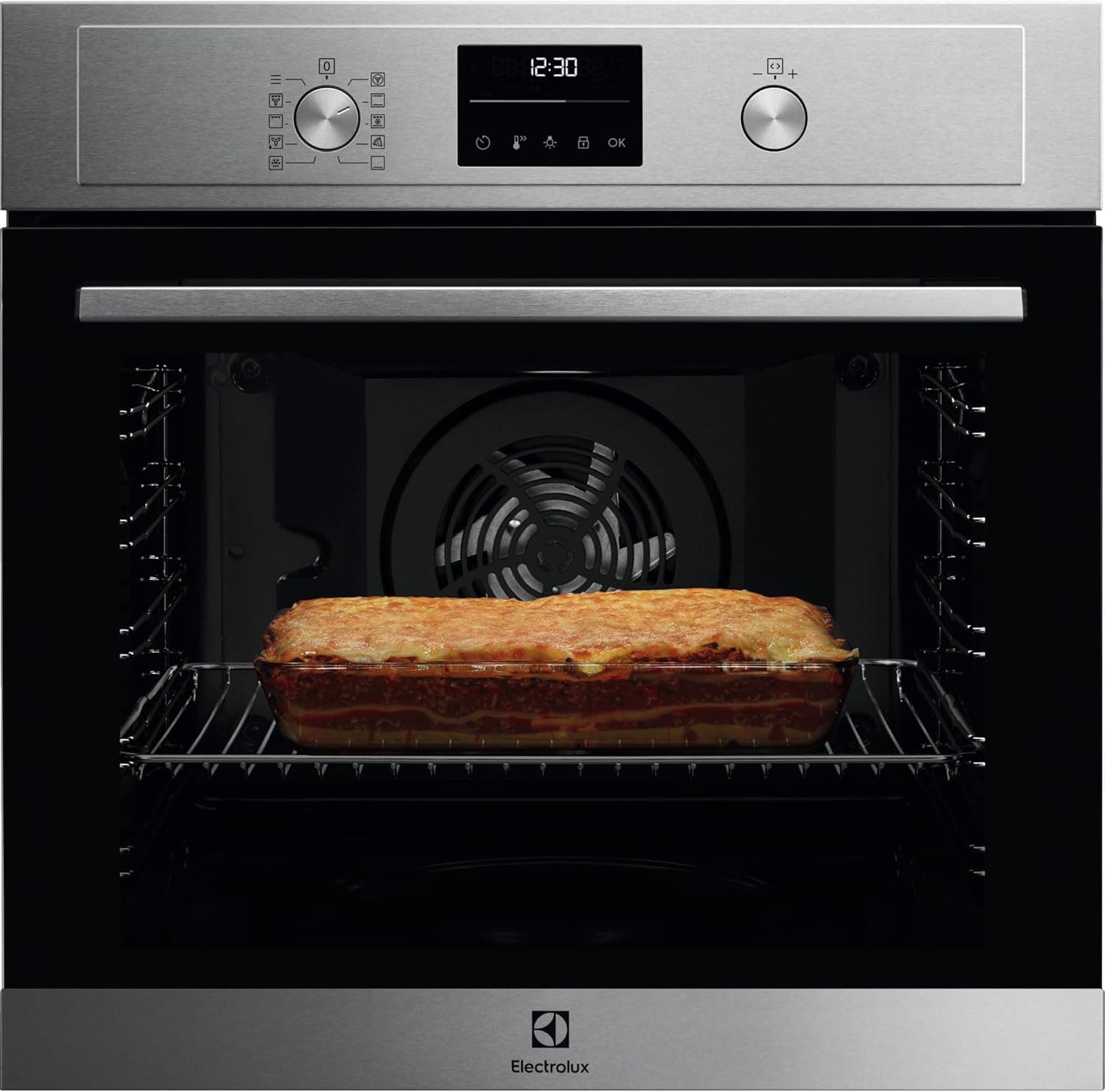Electrolux EOF6P54TX Forno multifunções, capacidade de 72 l, função de brilho, potência de 1000 W, brilho de 2300 W, aquecimento rápido, limpeza pirolítica, série 600, nox, cor cinzenta