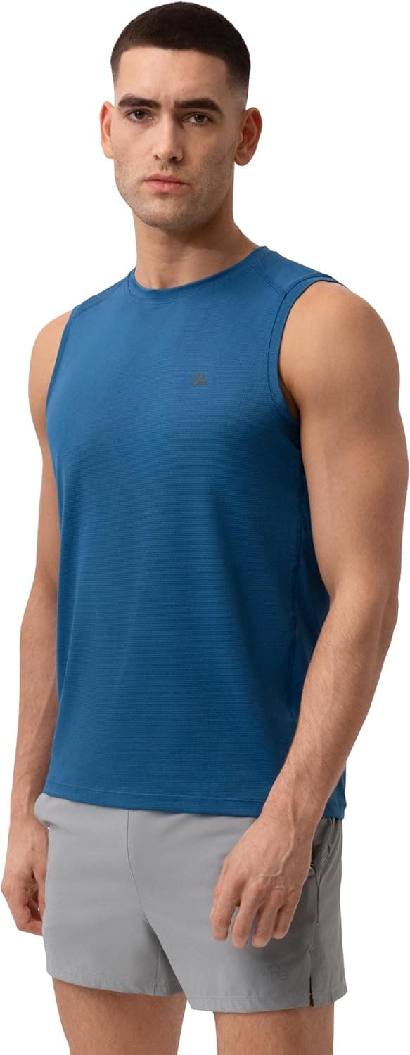 DANISH ENDURANCE T-shirt desportiva para homem sem mangas, materiais reciclados, embalagem de 1 ou 2 - roupa desportiva para homem, corrida, ginástica, crossfit, ginásio