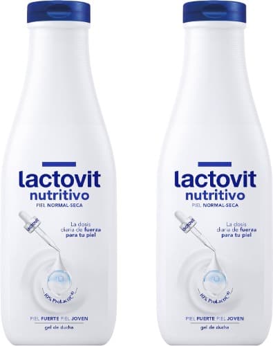Lactovit | Gel de duche nutritivo e hidratante com proteína de cálcio para pele normal e seca 550 ml x2