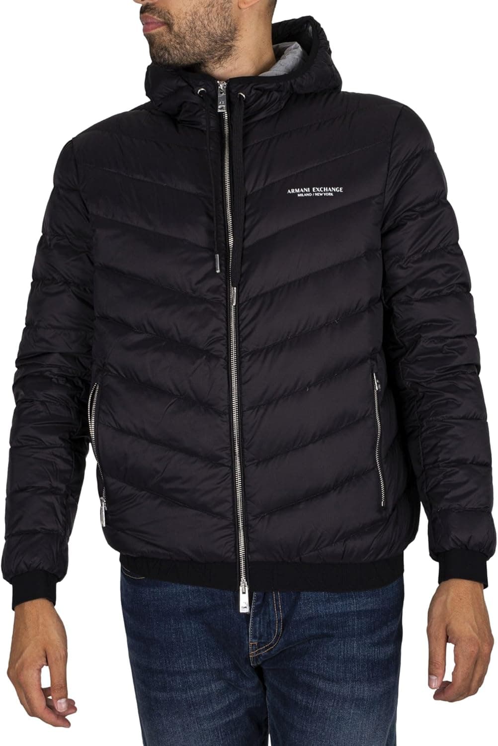 A|X ARMANI EXCHANGE Casaco acolchoado com capuz para homem