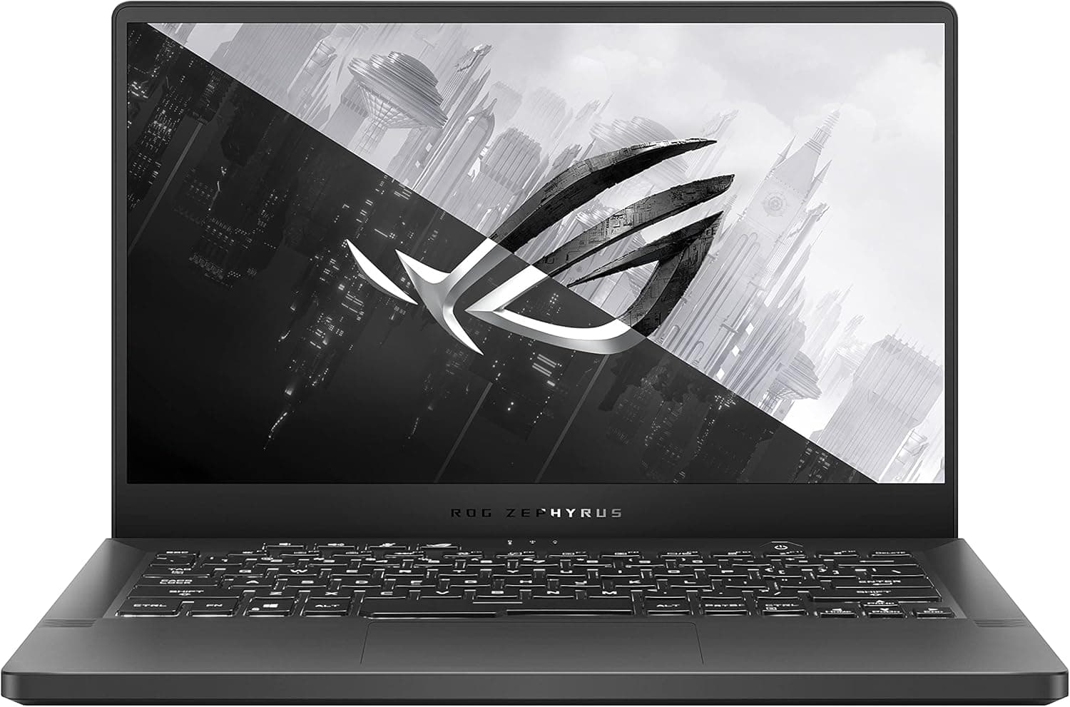 Asus ROG Zephyrus G14 GA401QM-K2129 – Computador portátil de 14" Full HD 120Hz (Ryzen 7 5800HS, 32 GB RAM, 1TB SSD, GeForce RTX 3060, 6 GB, sem sistema operacional), cinzento cinzento Clipse - T
