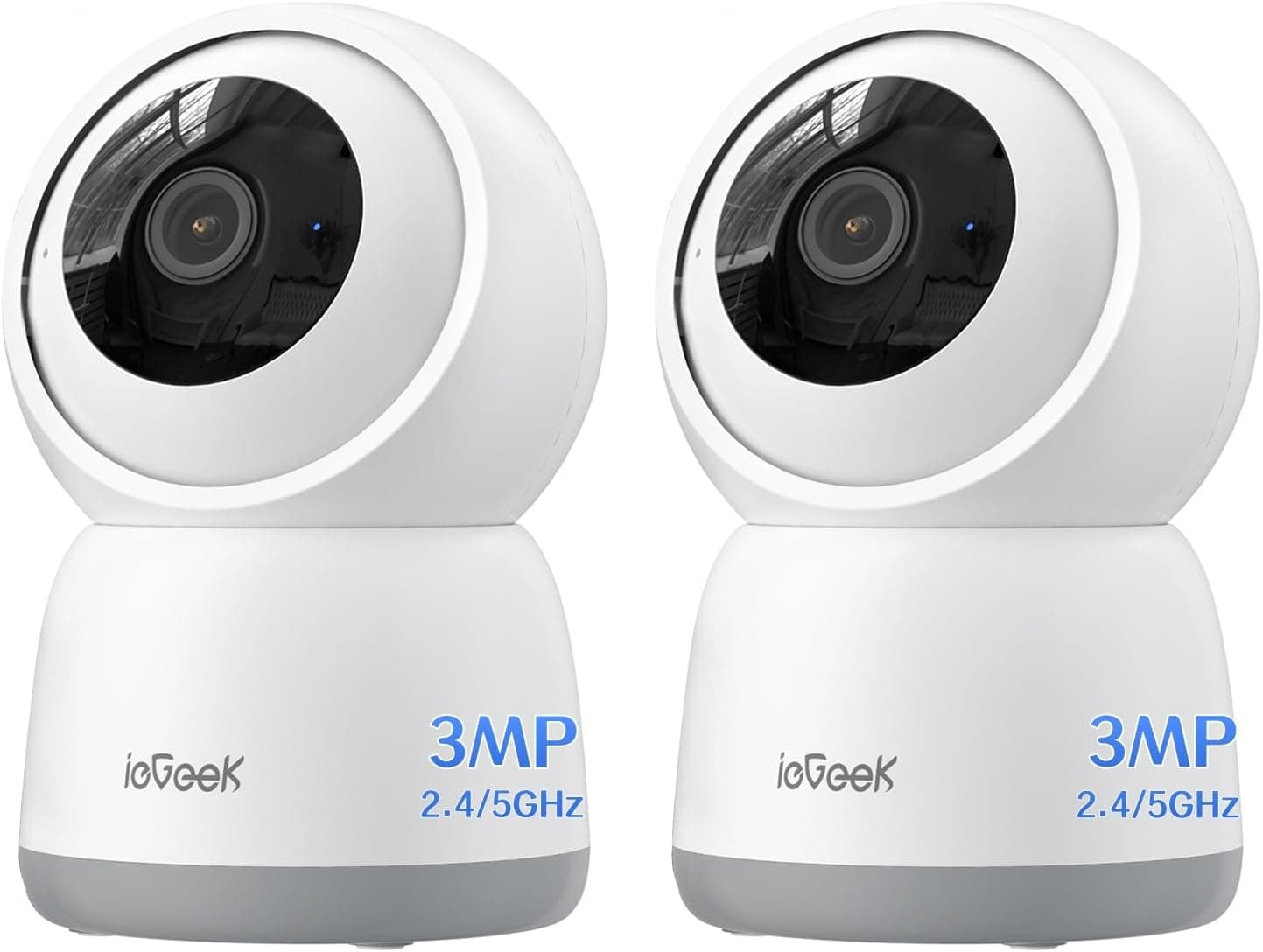 ieGeek 2,4/5 GHz Câmara de vigilância WiFi interior 2 K 360 °PTZ, câmara de vigilância interior para bebés/animais de estimação/segurança em casa, seguimento automático, voz bidirecional, deteção