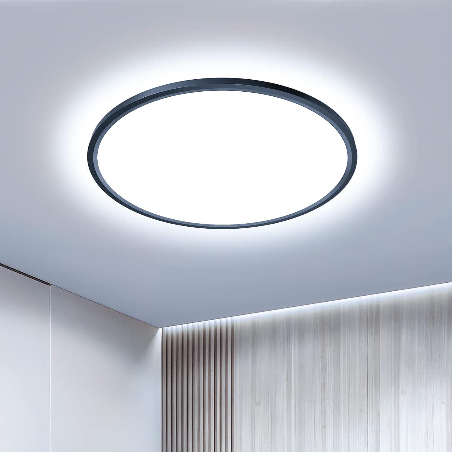 OTREN Candeeiro de teto LED teto 36 W, Ø 30 cm lâmpada Downlight painel superfície 6500 K, candeeiros redondos modernos, 3240 LM IP44 para sala de estar, escritório, cozinha, quarto, casa de banho