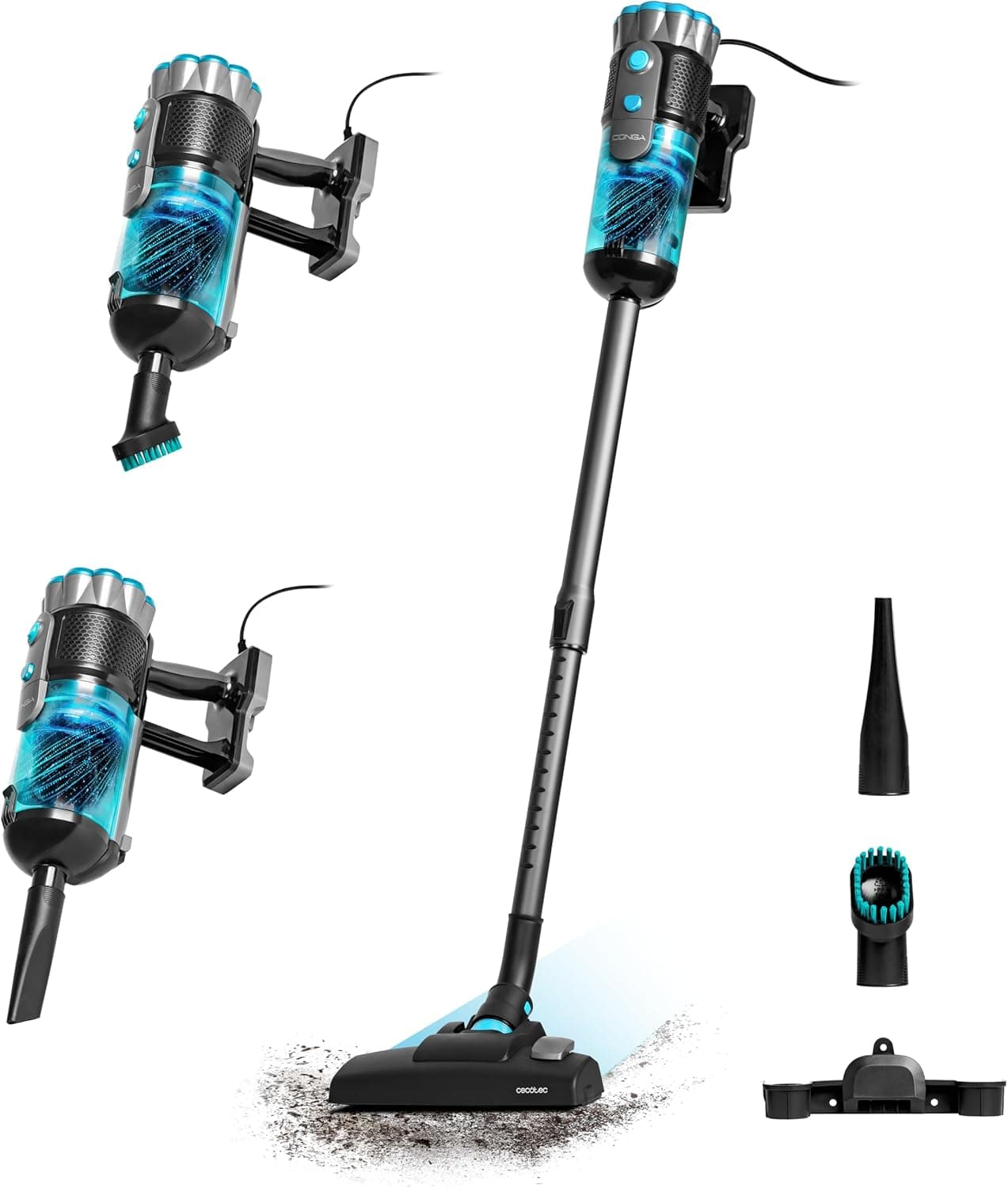 Cecotec Conga Popstar 600 Vital | Aspirador escova sem saco 600W com tanque 500 ml e tecnologia ciclónica
