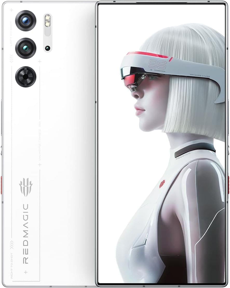 REDMAGIC 9S Pro 120Hz Mobile Gaming, Smartphone Android 5G, 12 GB RAM+256 GB ROM, Snapdragon 8 Gen 3, 6,8" AMOLED FHD ecrã, FHD+ Telefone Gaming, câmara 50MP, carregador de 80W, duplo-Sim, NFC Branco