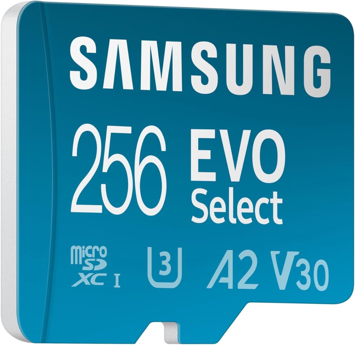 Samsung EVO Select (2024) Cartão microSD adaptador SD, 256 GB, cartão de memória para smartphone e tablet, UHS-I U3, 4K UHD, Full HD, leitura 160 MB/s, MB-ME256SA/EU 