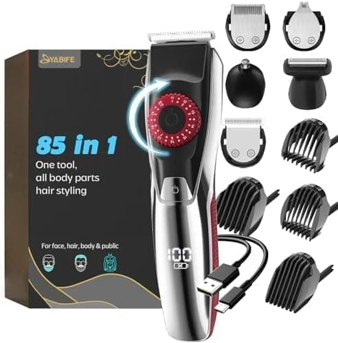 Aparador de barba e bigode com 3 cabeças: 40 configurações de comprimento precisas, impermeável, 240 minutos de duração da bateria