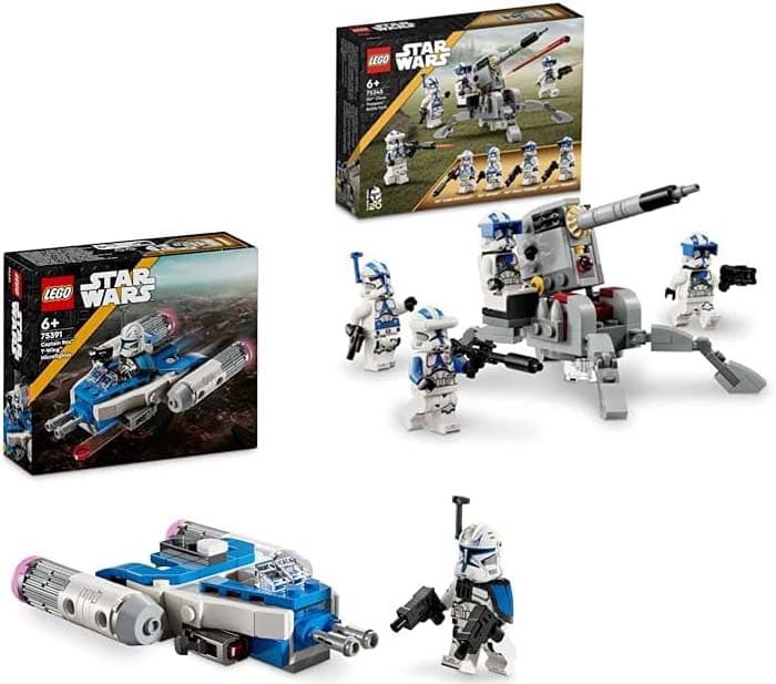 LEGO Star Wars Captain Rex Y-Wing Microfighter 75391 501st Clone Troopers Battle Pack Set 75345, ideia de presente para meninos e meninas, brinquedo para construir