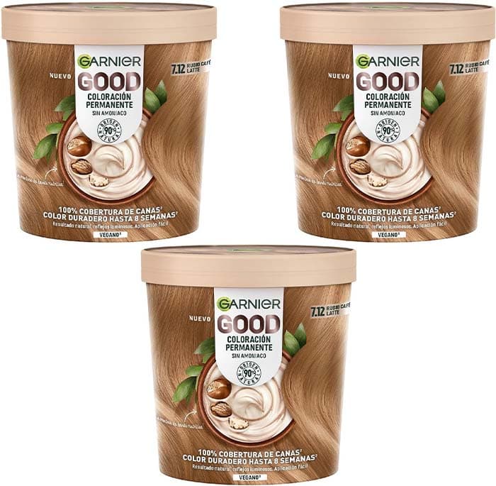 Garnier Coloração com as suas próprias mãos, kit completo de coco 7.12 Sweet Latte 550, 3 embalagens