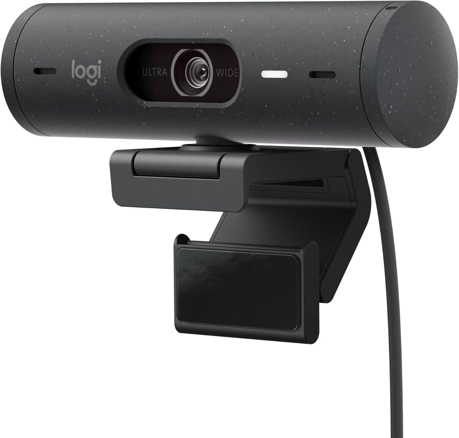 Logitech Brio 500 HD Webcam ajuste de luz, modo de exibição, Mics duplos com redução de ruído, cobertura de privacidade webcam, cabo USB-C, streaming - grafite