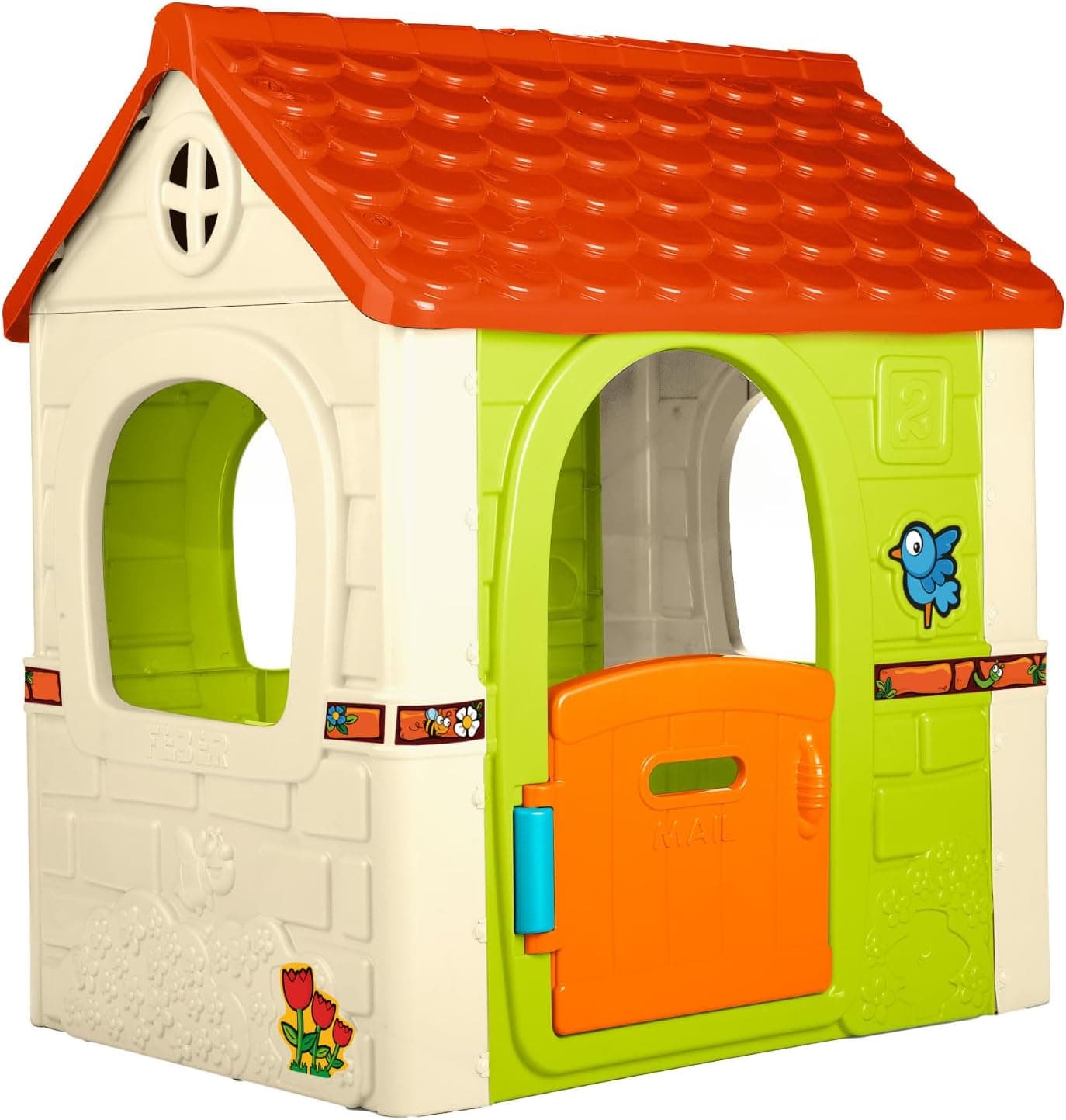 FEBER - Fantasy House Casita infantil de jogos, com porta rebatível, para brincar ao ar livre ou em casa, resistente e fácil montagem, para crianças dos 2 aos 6 anos, famosa (FEH17000), versão atual