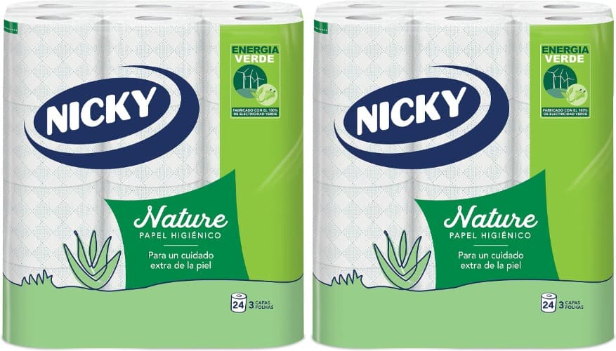 Nicky Nature | Papel higiénico 3 folhas em pack de 24 rolos