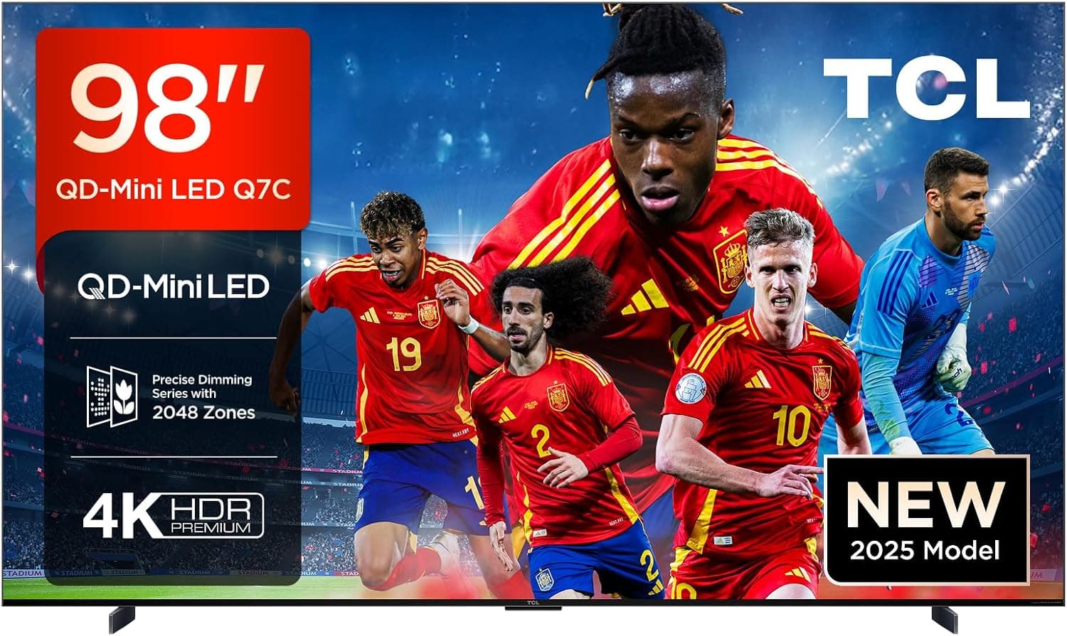 TCL QD-Mini LED 98Q7C 98", 4K HDR Premium 3000, Smart TV com Google TV (Dolby Vision IQ e Atmos, painel CrystGlow HVA, Motion Clarity Pro de 144 Hz, Game Master)