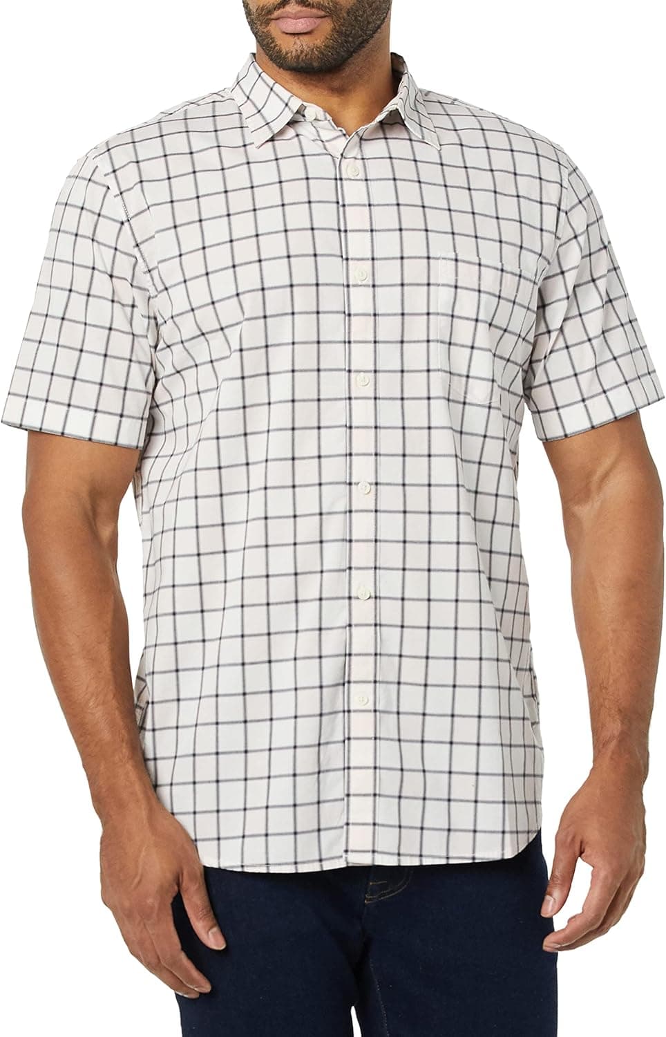Amazon Essentials Camisa de veludo de manga curta e ajuste ajustado para homem