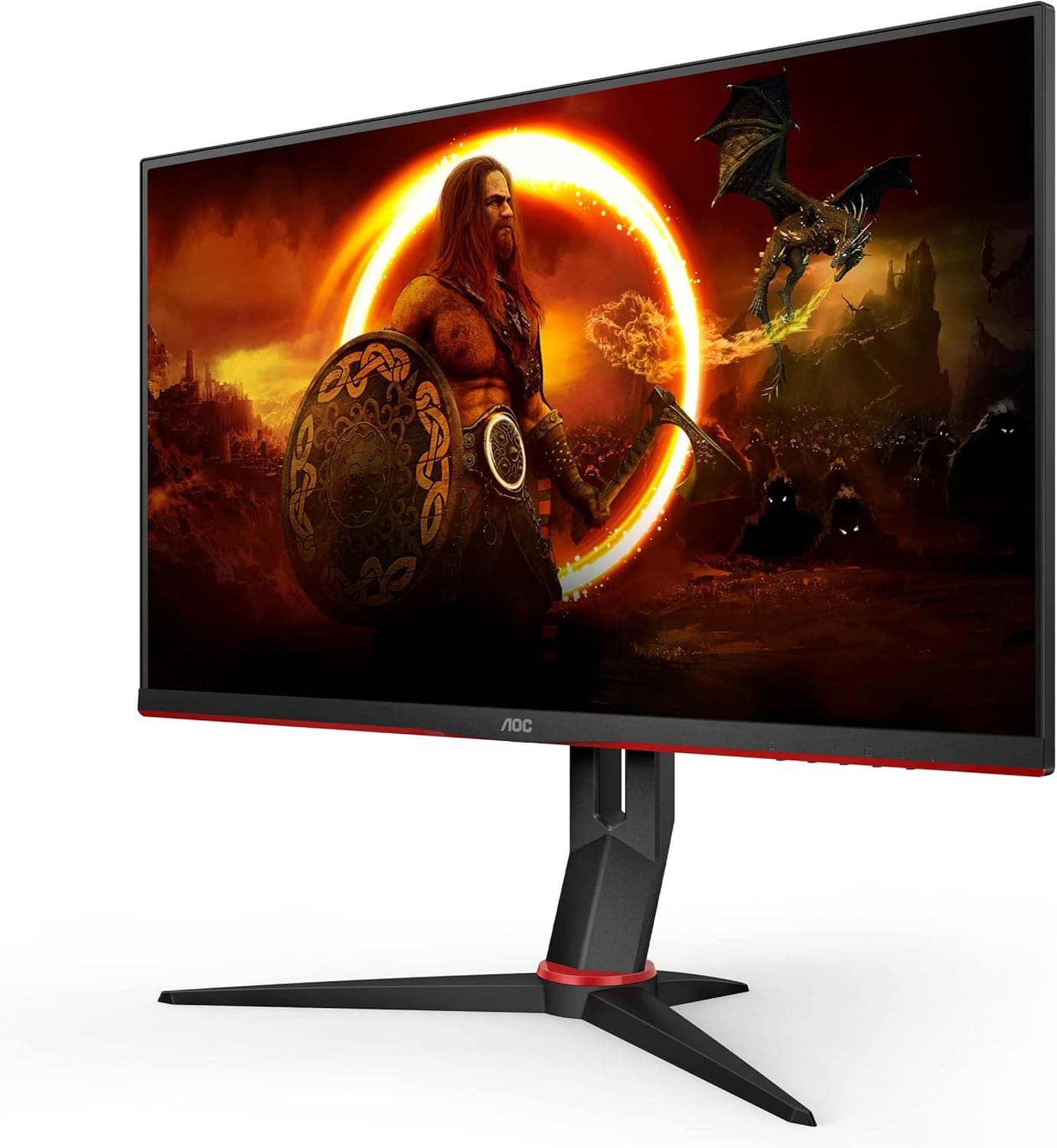 AOC Gaming 27G2SP Monitor FHD de 27 polegadas, 165 Hz, 1 ms, FreeSync Premium (1920 x 1080, HDMI, DisplayPort), preto e vermelho [Classe energética E]