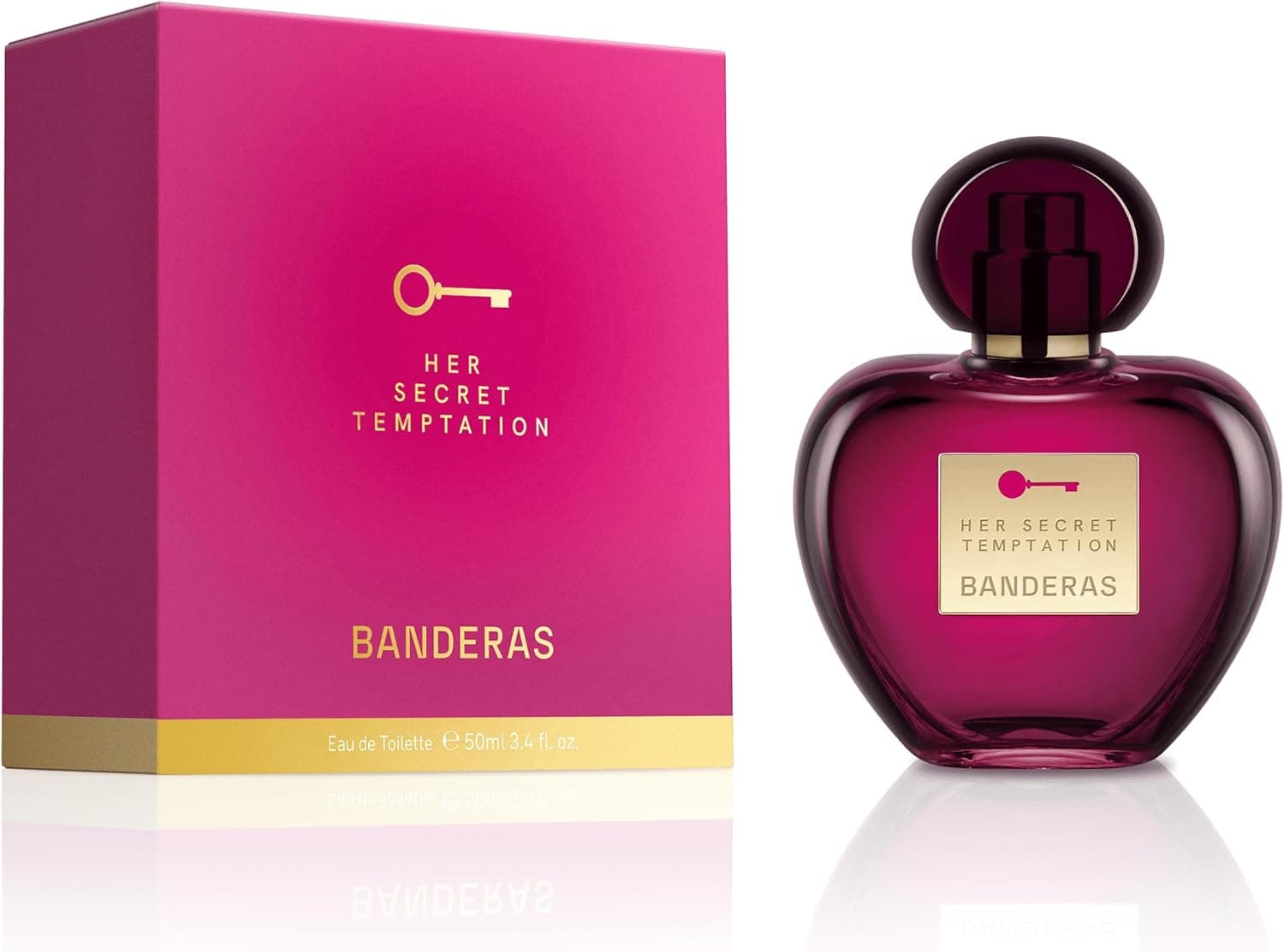 Bandeiras perfumes, Her Secret Temptation, Eau de Toilette para mulher, fragrância feminina, romântica e encantadora, notas orientais e doces, ideal para uso diário, 50 ml
