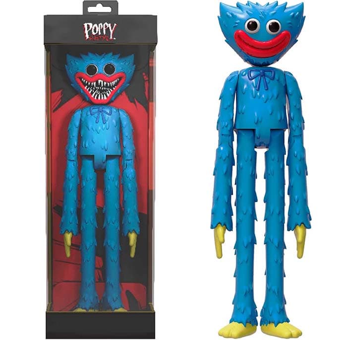 Bizak Poppy Playtime Figura de ação de 30 cm na caixa original do jogo de vídeo, com dupla face, uma com dentes e outra sem eles, recria a partida do videojogo, a partir de 6 anos (64230011)
