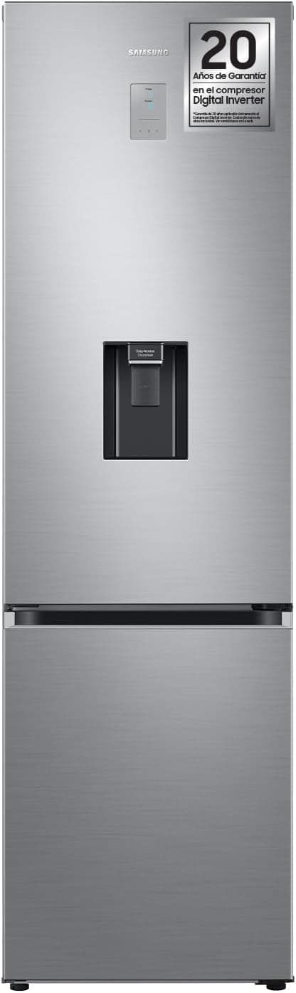SAMSUNG Frigorífico Combi, 2,03 m, 386L, Inox, com dispensador de água, classificação energética D e Smart AI - RB38C655DS9/EF