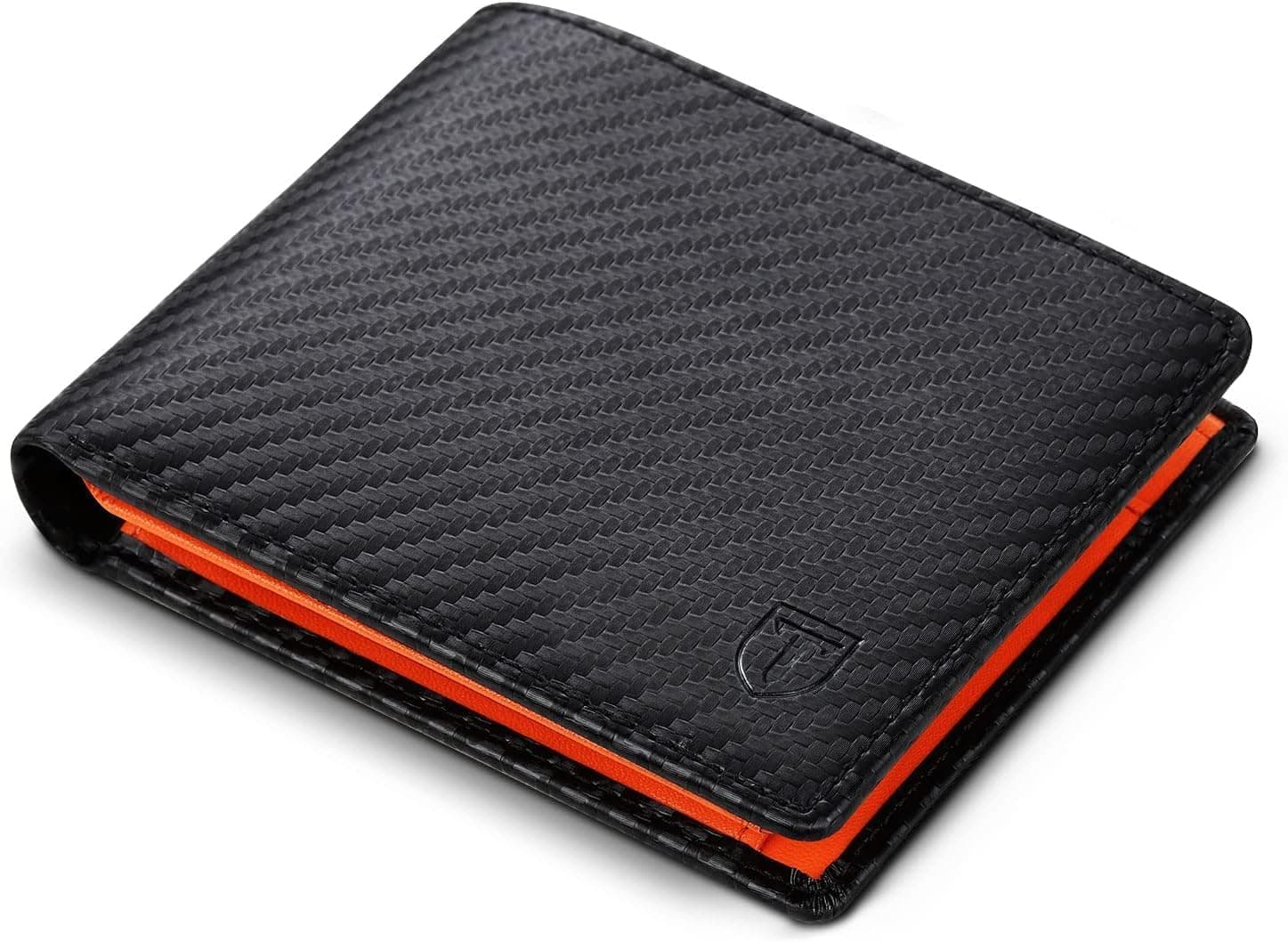 TEEHON® - Carteira para homem de pele autêntica com bloqueio RFID/NFC 9 titular de cartões de crédito, 2 compartimentos para bilhetes, carteira clássica bolso com caixa de presente