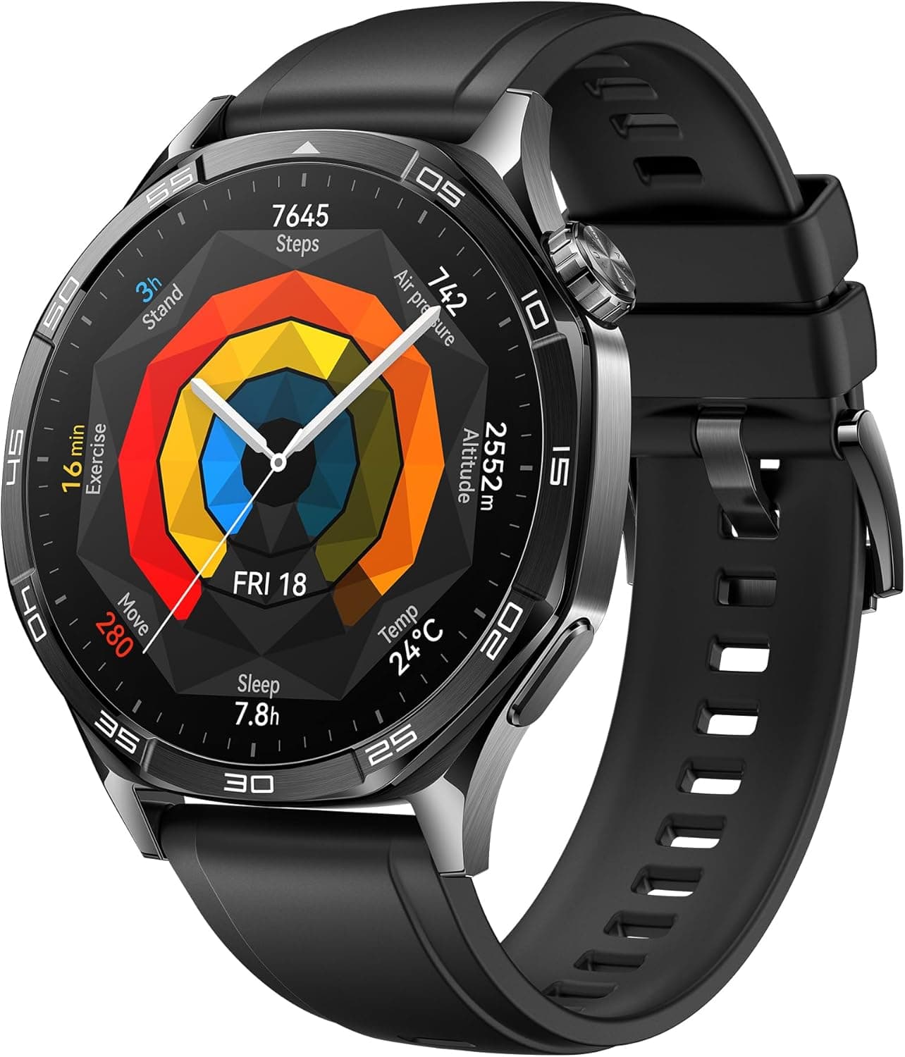 HUAWEI Watch GT Smartwatch GT 5 46 mm, silhueta com design sofisticado, nova experiência de corrida e ciclismo, acompanhamento de saúde, 14 dias de duração da bateria, iOS & Android, preto