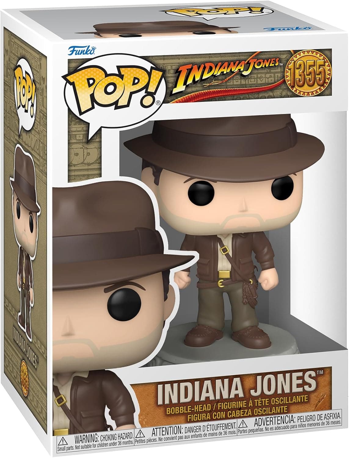 Funko Pop! Filmes: ROTLA - Indiana Jones With Jacket - Raiders Of The Lost Ark - Figura de vinil colecionável - Ideia de presente- Mercadoria oficial