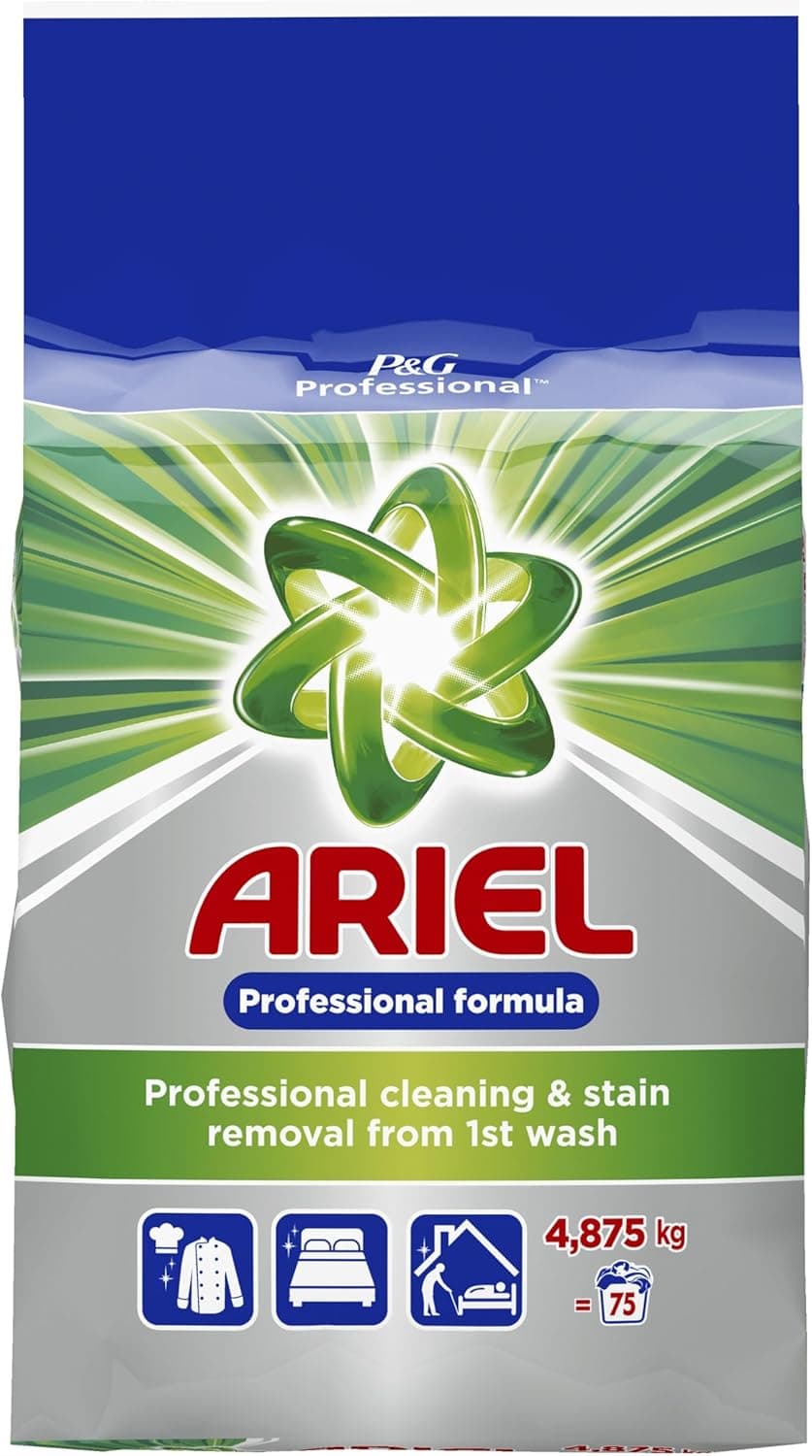 Ariel Professional Detergente em pó para máquina de lavar regular, 150 lavagens, 9,75 kg, remoção de manchas e limpeza incríveis desde a primeira lavagem