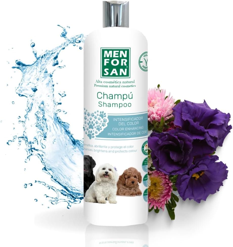 MENFORSAN Champô com intensidade de cor para cães 1 l, intensifica e protege a cor, traz brilho, produto vegan