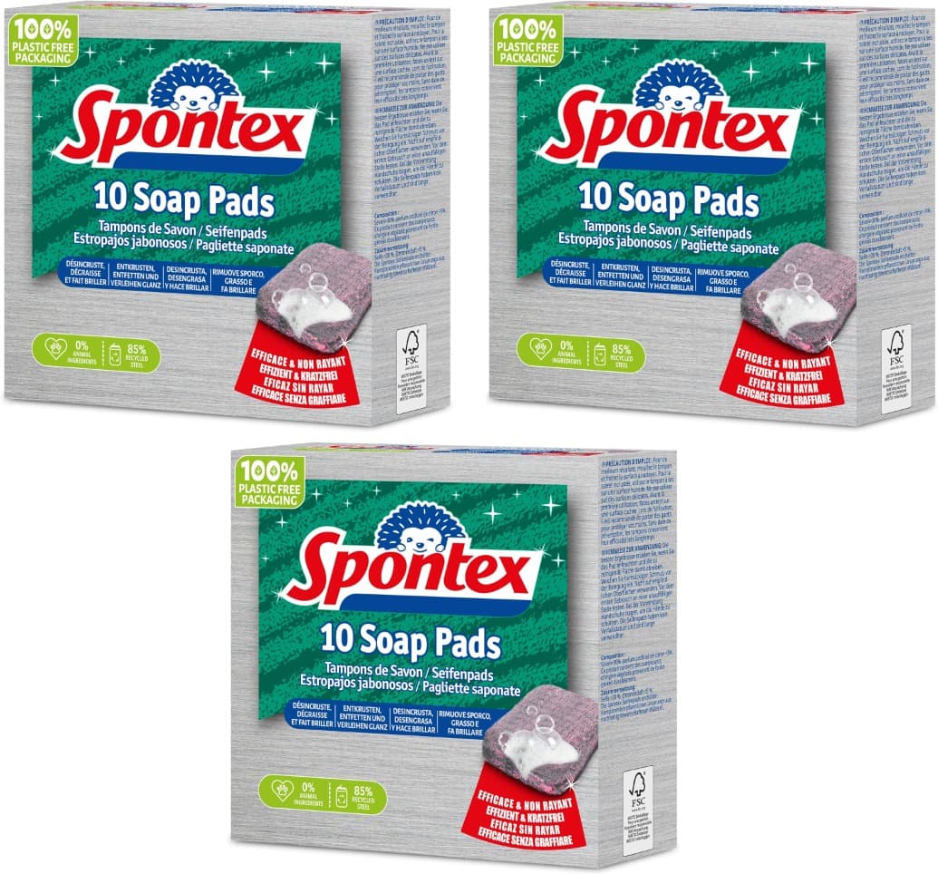 Spontex Estropajo sabão de liga de aço, 10 unidades