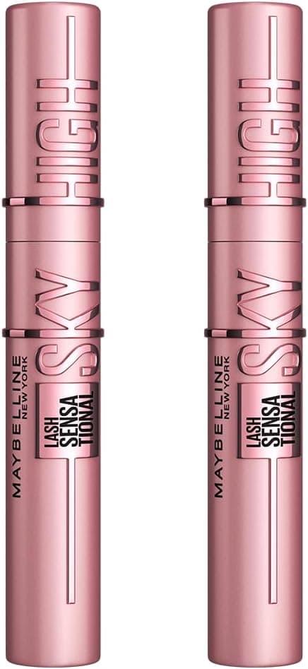 Maybelline New York, pacote duplo de maquilhagem: x2 máscara de pestanas Lash Sensational Sky High, tom preto