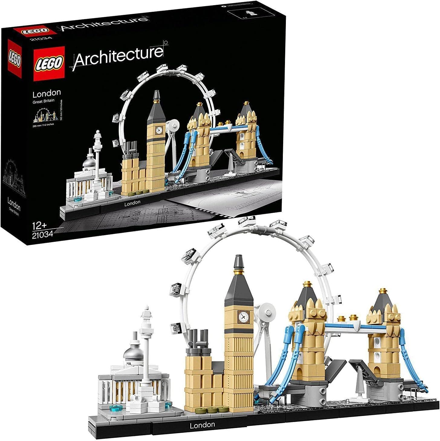 LEGO Architecture Londres, kit de construção criativa, London Eye, Big Ben, Tower Bridge, casaco colecionável, artesanato para adultos, presente para homens e mulheres 21034
