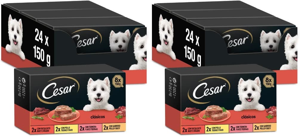 Cesar Pak clássicos 3 x 8 x 150 Bh01W, seleção de clássicos em paté, 150 g x 48