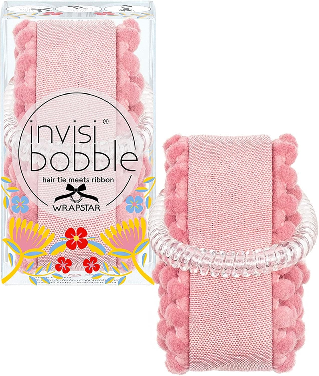 Invisibobble Wrapstar Ami & Co | Fita rosa com elástico para cabelo da coleção limitada Flowers & Bloom