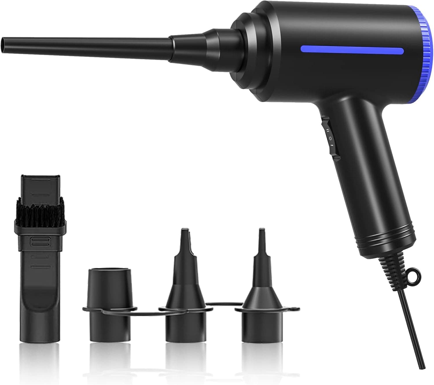 ATEngeus Soprador de pó elétrico, soprador de ar pc para limpeza de teclado de computador, 2 velocidades sopador de ar, reutilizável substitui latas de ar comprimido