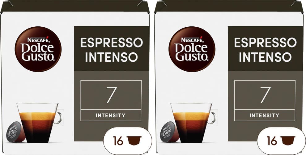 NESCAFÉ Dolce Gusto Espresso Intenso | Cápsulas de café torrado médio com creme aveludado 16 unidades