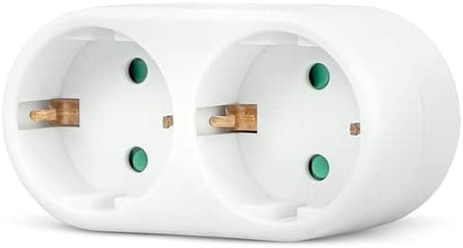 Garza Extensão dupla frontal com terra, 2 tomadas, cor branca