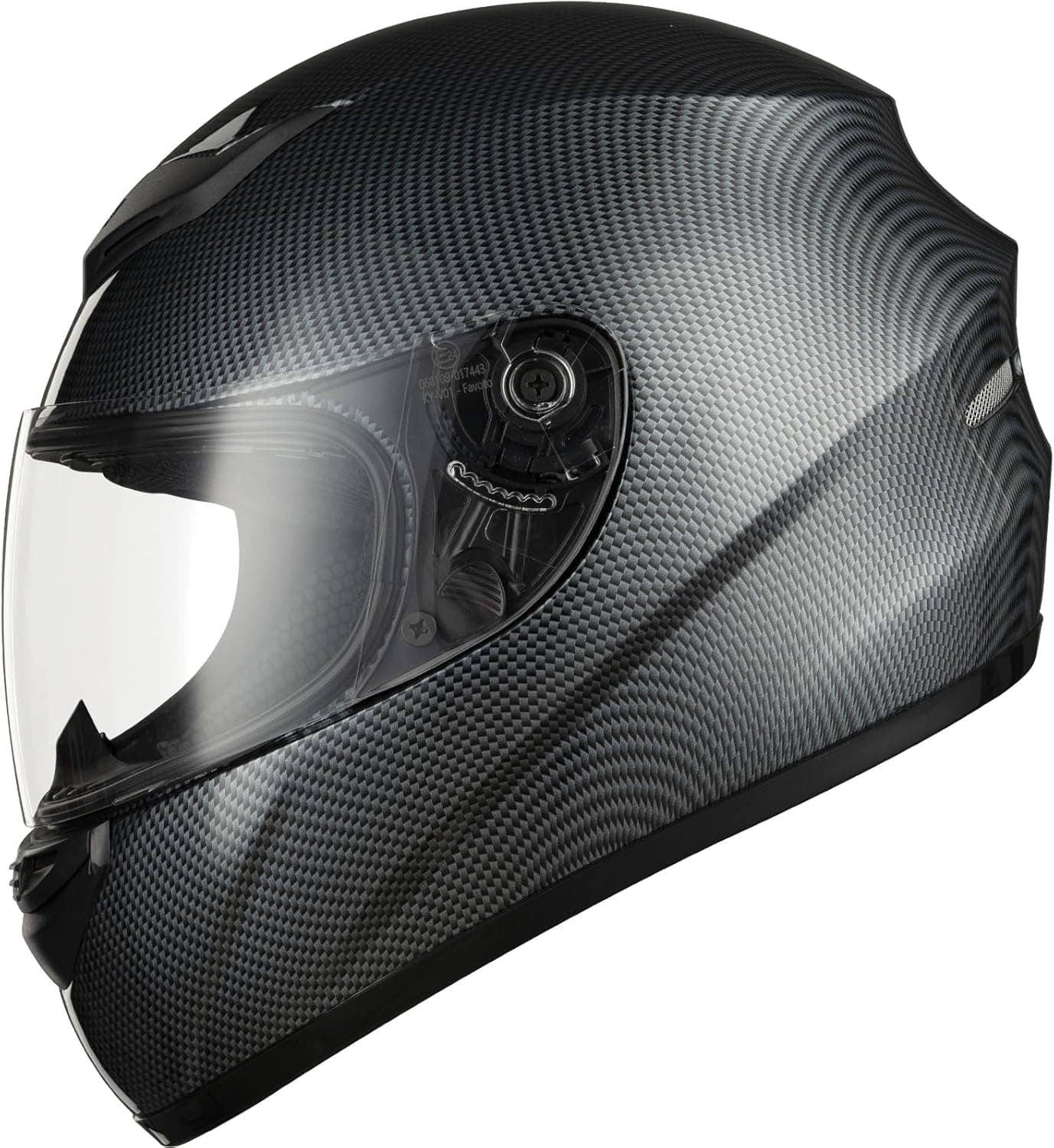 Favoto Capacete de motocicleta integral, capacete de motocicleta respirável para mulher homem adultos, proteção de segurança, certificado ECE, 59-60 cm fibra de carbono
