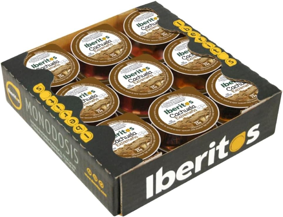 Iberitos - Café extramadeira - Ideal para pequeno-almoço e lanches, lavável sem glúten e sem lactose - Produto fabricado em Espanha, bandeja com 18 monoodose de 23 gramas