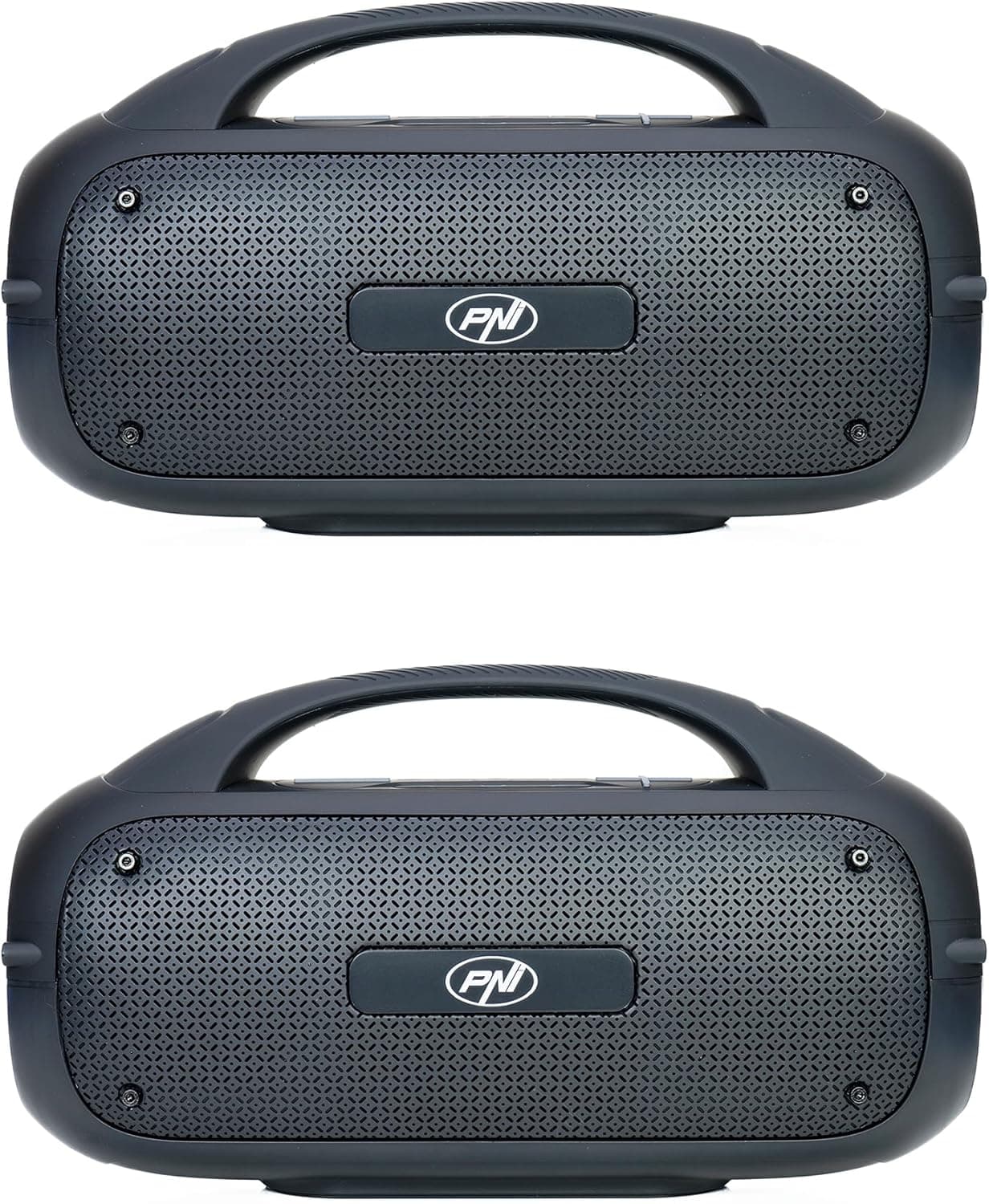 PNI Conjunto de 2 Colunas portáteis FunBox BT600, emparelhamento via Bluetooth com função de som estéreo, 65 W, IPX4